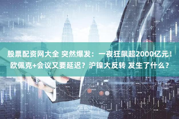股票配资网大全 突然爆发：一夜狂飙超2000亿元！欧佩克+会议又要延迟？沪镍大反转 发生了什么？