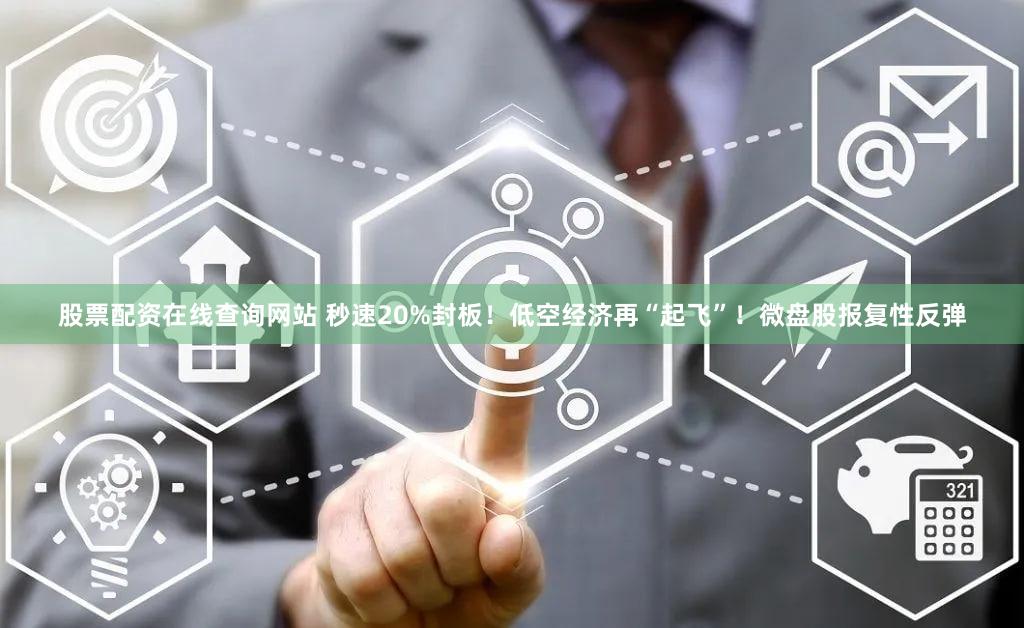 股票配资在线查询网站 秒速20%封板！低空经济再“起飞”！微盘股报复性反弹